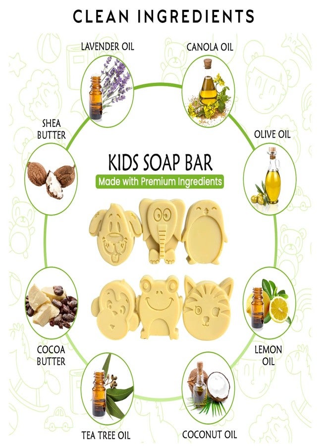 ZAAINA Natural Kids Soap - Easter Gifts, Fun Bath Time for Children - Unique Cute Animal Shape Soaps for Boys Girls, Gift for Kids, Handmade Body Soaps - Gentle on Sensitive Skin - Set of 6 - Image 3