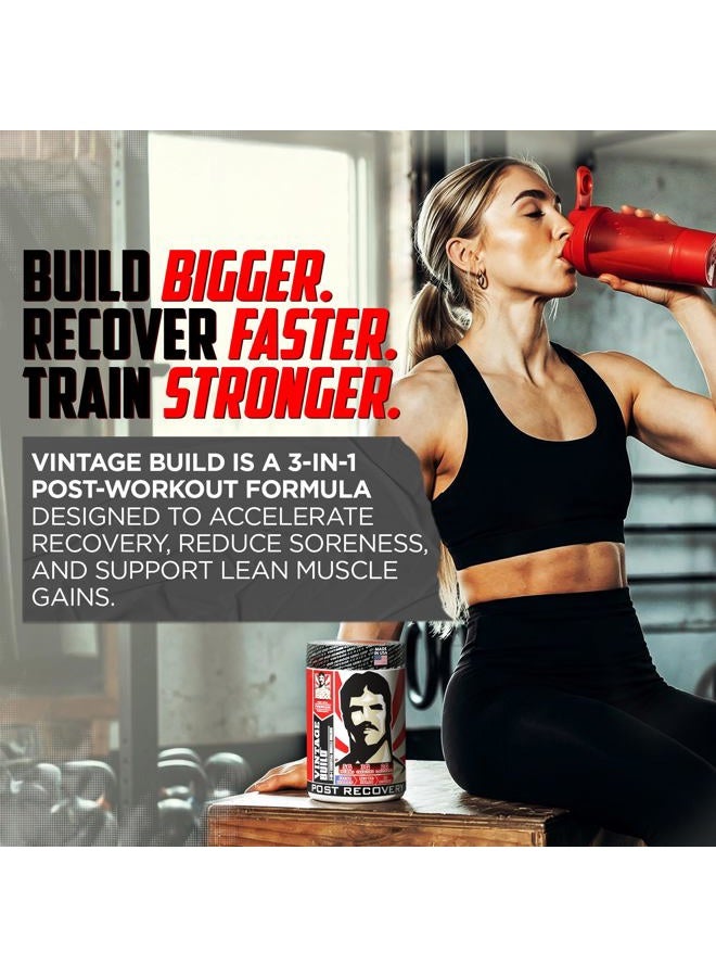 Old School Labs Vintage Build – Post Workout Recovery & Muscle Building Powder Drink for Muscular Strength & Growth - Reduces Soreness – Creatine Monohydrate, BCAAs, L-Glutamine – Fresh Berries Flavor – 377g - Image 3