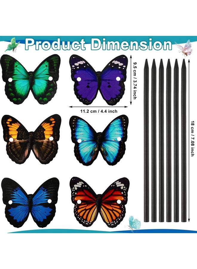 Jutom 6 Pcs Leather Hair Barrettes With Stick Butterfly Leather Hair Clips Butterfly Faux Leather Hair Autumn Whimsical Accessory Head Piece Colorful Butterfly Hair Pins Ponytail Holders For Women Girls - Image 4