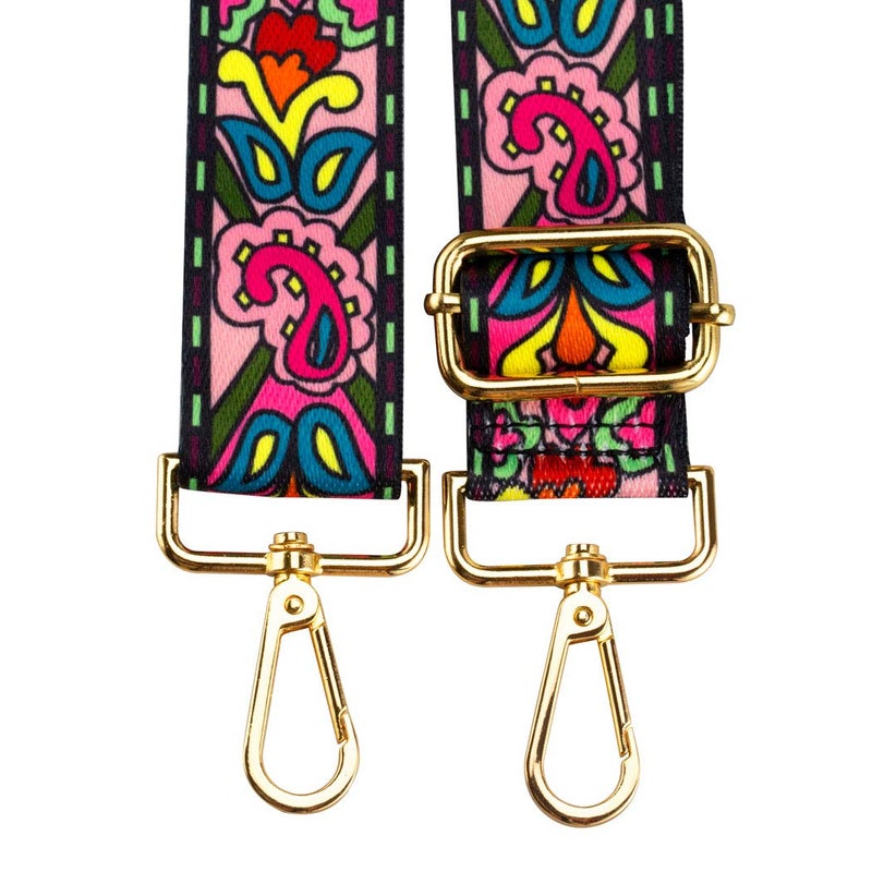 Zanqano Crossbody Strap For Purses Replacement Adjustable Guitar Multicolor Style Handbag Straps (Flower) - Image 4