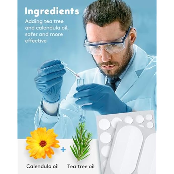 LitBear Large Acne Pimple Patches, 5 Sizes 80 Patches for Large Breakouts, Acne Patches for Face, Chin or Body, Acne Spot Patch with Tea Tree & Calendula Oil, Hydrocolloid Bandages for Acne Skin - Image 4