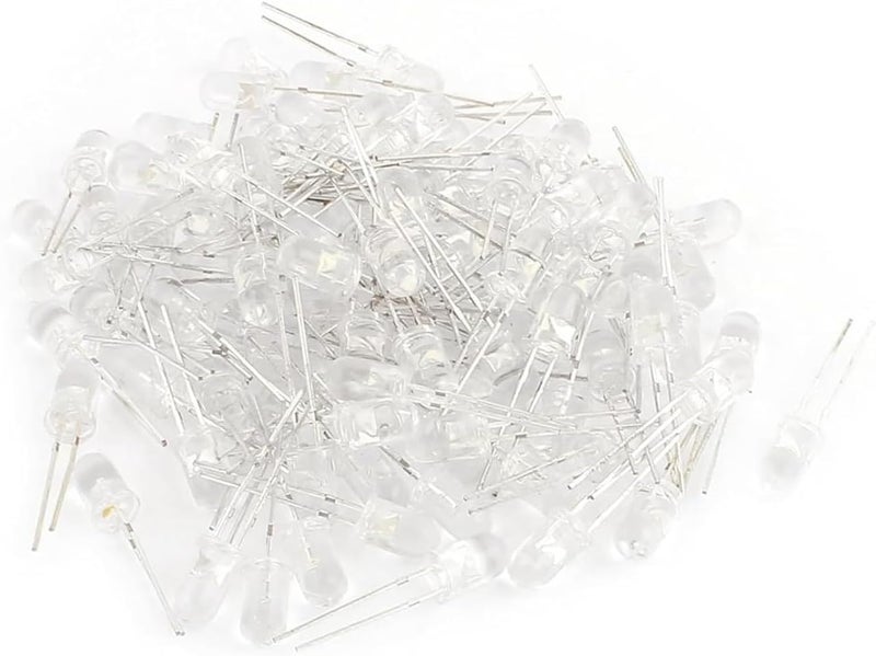 5mm LED Diodes Bulb Water Clear Lamp Cap White Light Emitting Diode x 100 for Schottky Electronic diode .0318 - Image 1