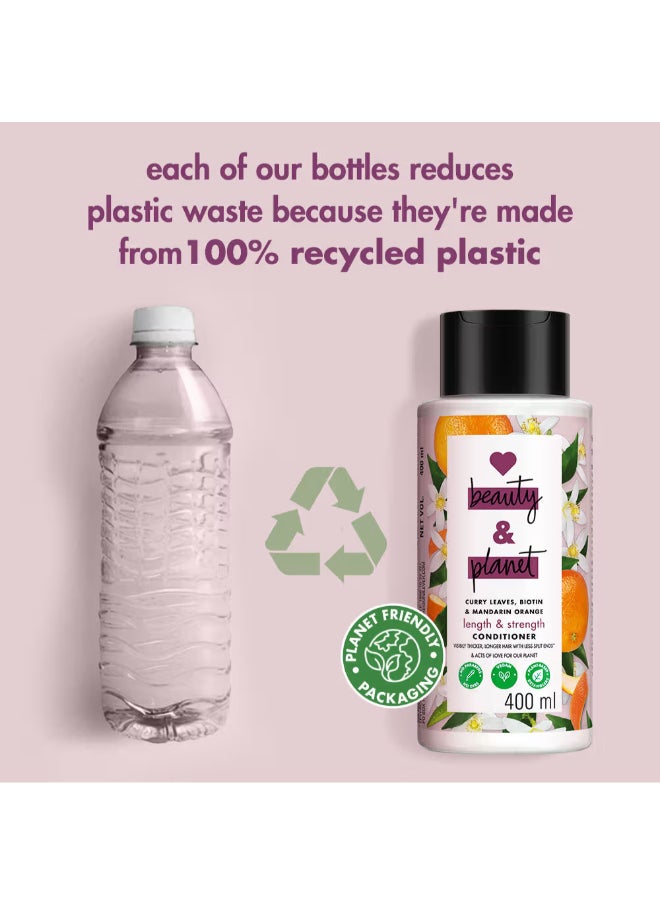 love beauty and planet - Length And Strength Conditioner With Curry Leaves, Biotin And Mandarin 400Ml - Image 1
