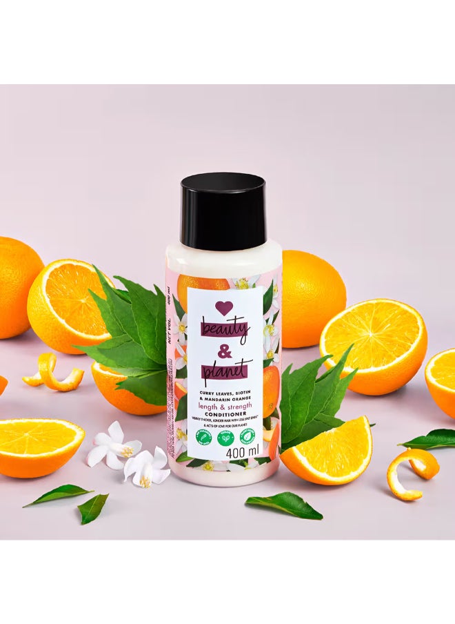 love beauty and planet - Length And Strength Conditioner With Curry Leaves, Biotin And Mandarin 400Ml - Image 1