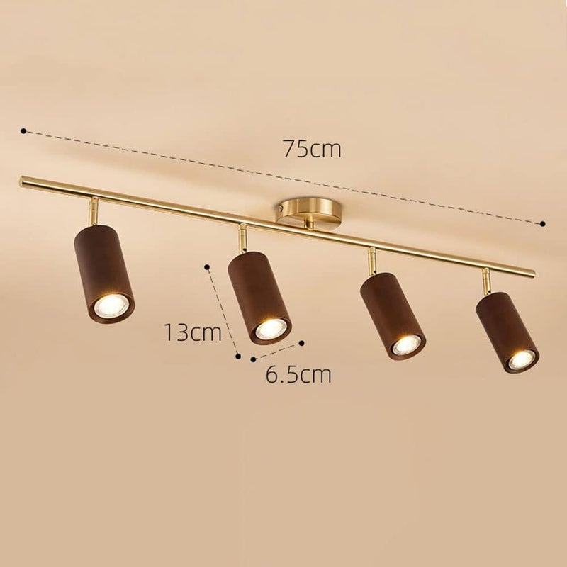 LED Wood Fixed Track Ceiling Spotlight - 360°+180° Adjustable, Surface Mounted for Commercial and Household Aent Lighting - Image 4