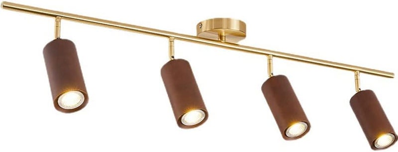 LED Wood Fixed Track Ceiling Spotlight - 360°+180° Adjustable, Surface Mounted for Commercial and Household Aent Lighting - Image 1