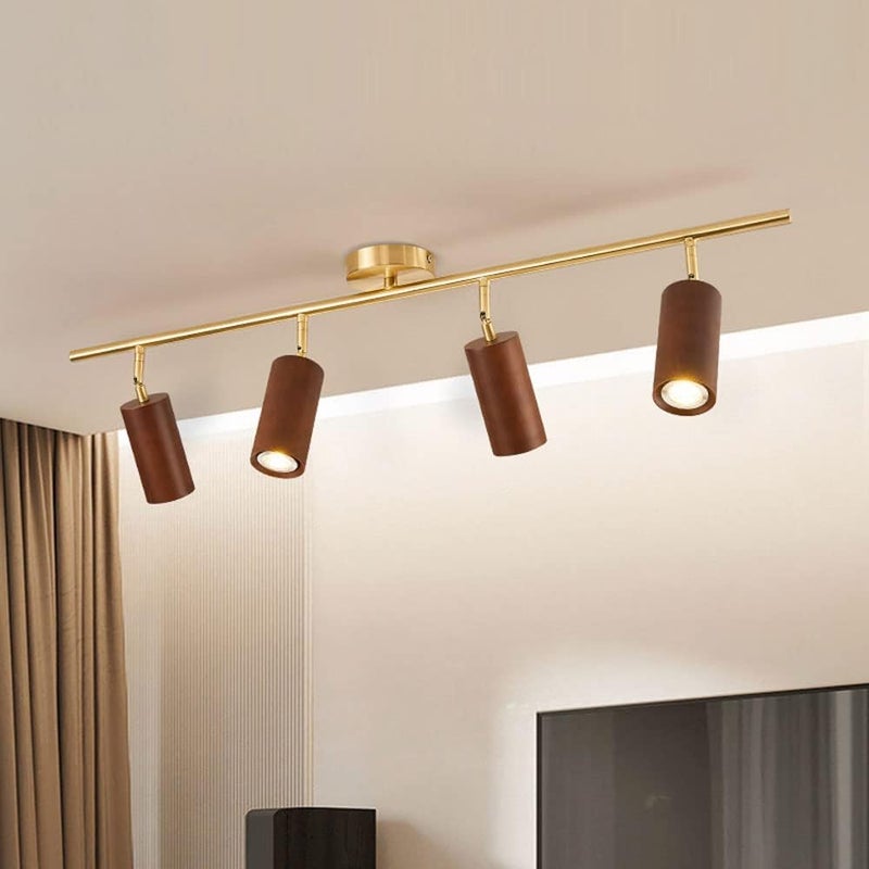 LED Wood Fixed Track Ceiling Spotlight - 360°+180° Adjustable, Surface Mounted for Commercial and Household Aent Lighting - Image 2