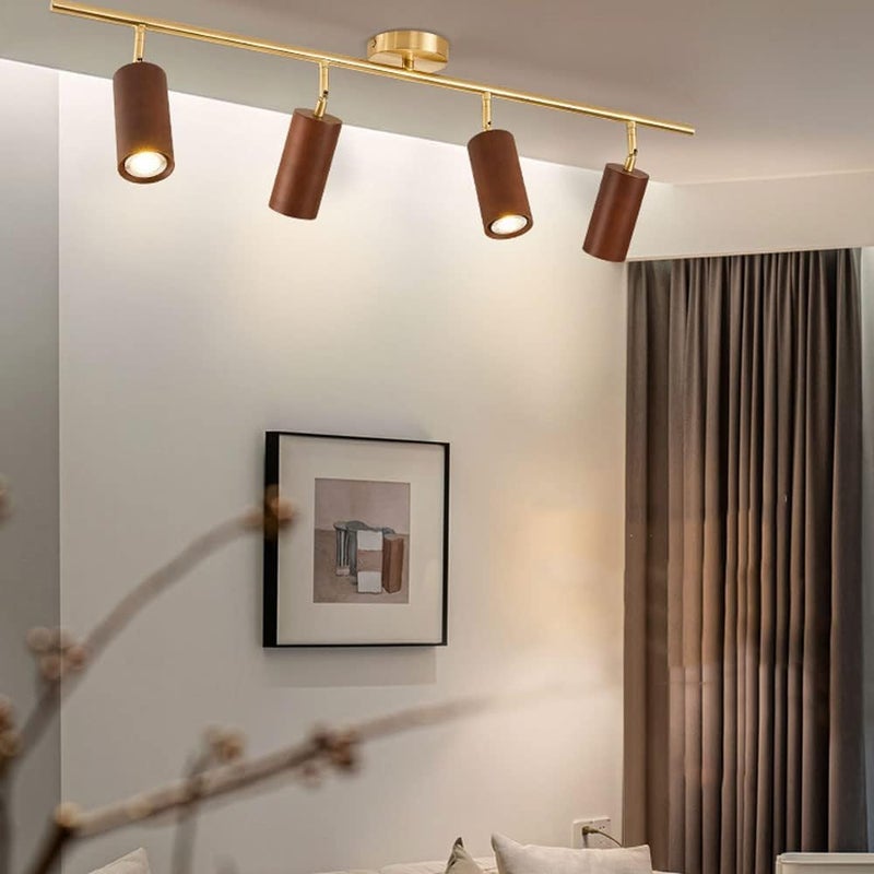 LED Wood Fixed Track Ceiling Spotlight - 360°+180° Adjustable, Surface Mounted for Commercial and Household Aent Lighting - Image 3