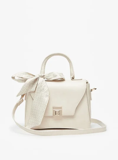 فلورا بيلا من شو إكسبرس Women's Solid Satchel Bag with Detachable Strap and Tie-Ups