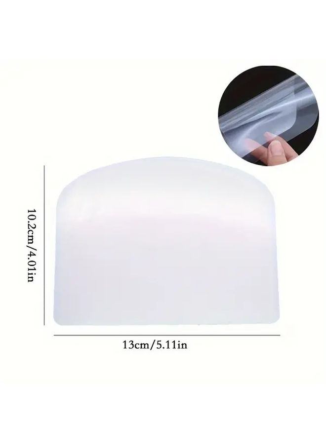 5 Pcs Flexible Clear ABS Kitchen Dough Scraper Food Safe Soft Grip Durable Dough Handling Tool For Baking Cake Decorating And Stackable Kitchenware - Image 3