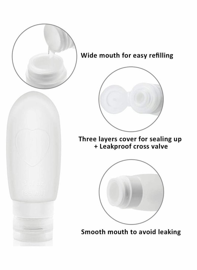 KASTWAVE Travel Bottles Transparent Leakproof Silicone Refillable Travel Containers Squeezable Travel Tube Sets, Portable Travel Bottles, Cosmetic Containers for Shampoo Lotion Soap, 4 Pack - Image 4