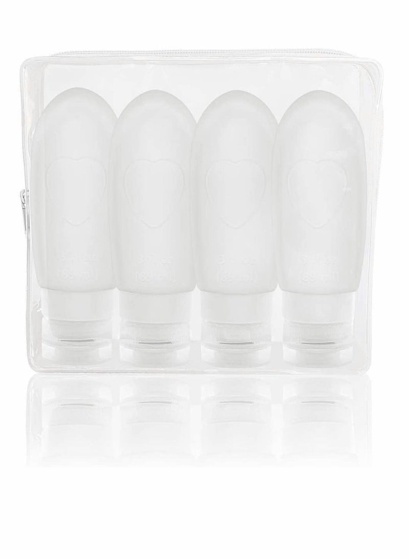 KASTWAVE Travel Bottles Transparent Leakproof Silicone Refillable Travel Containers Squeezable Travel Tube Sets, Portable Travel Bottles, Cosmetic Containers for Shampoo Lotion Soap, 4 Pack - Image 3
