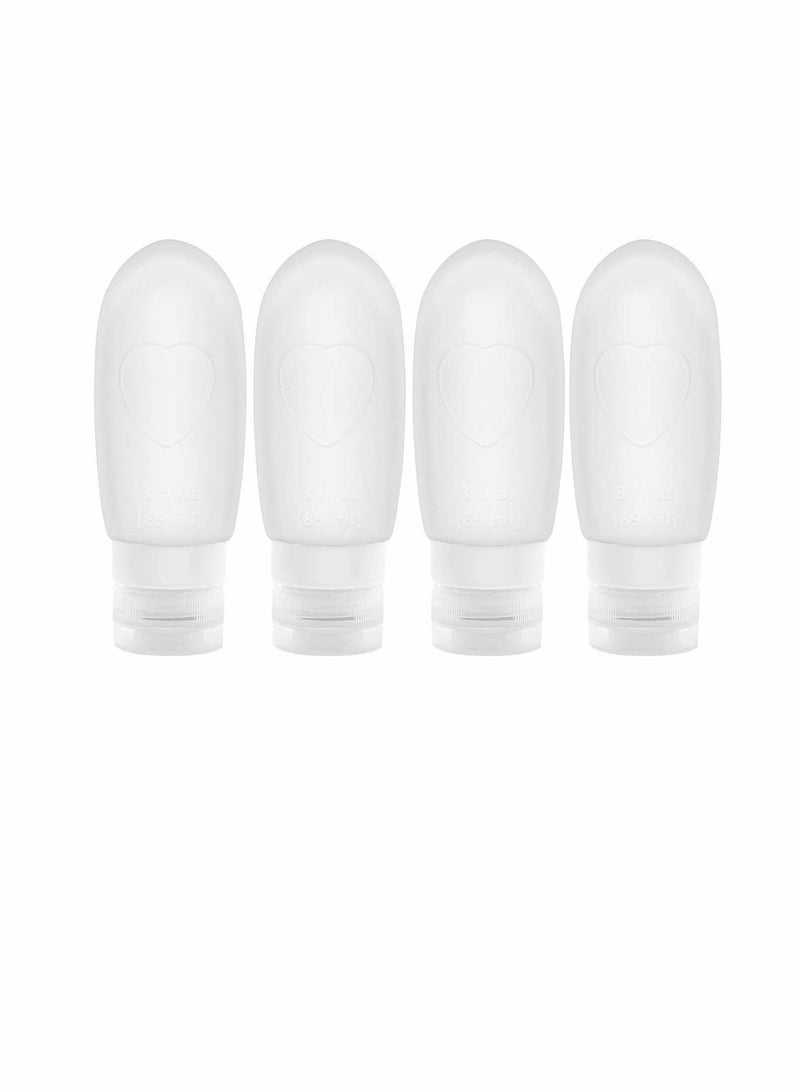 KASTWAVE Travel Bottles Transparent Leakproof Silicone Refillable Travel Containers Squeezable Travel Tube Sets, Portable Travel Bottles, Cosmetic Containers for Shampoo Lotion Soap, 4 Pack - Image 1