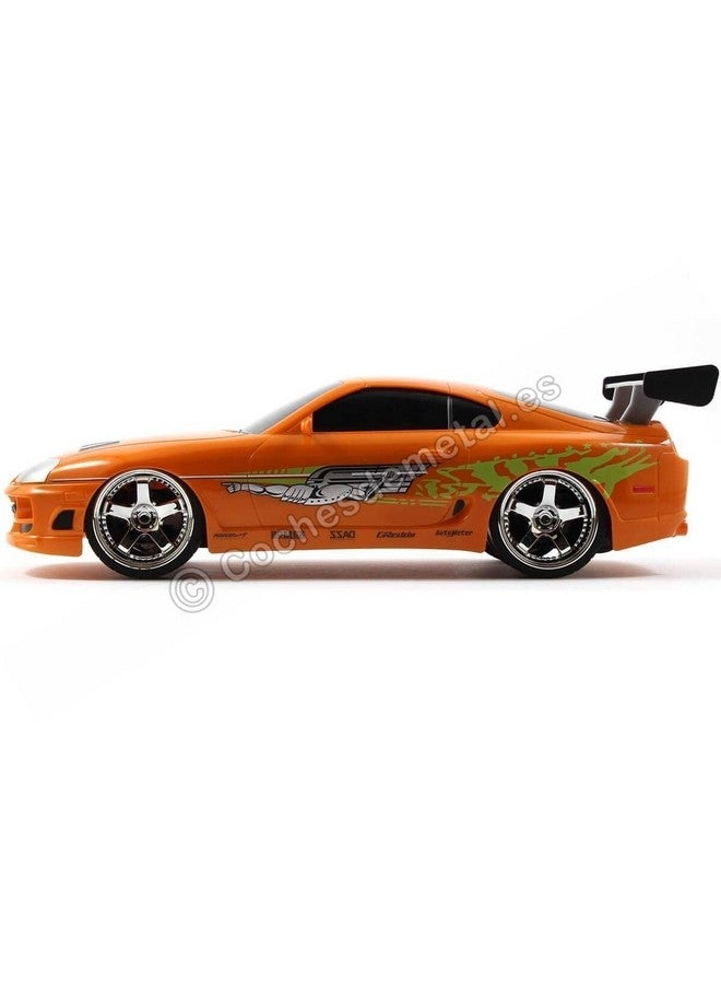 Jada Toys Fast & Furious RC 1995 Toyota Supra Vehicle (1/16 Scale), Orange, Standard, 97582 - Image 4