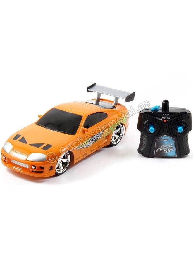 Jada Toys Fast & Furious RC 1995 Toyota Supra Vehicle (1/16 Scale), Orange, Standard, 97582 - Image 1