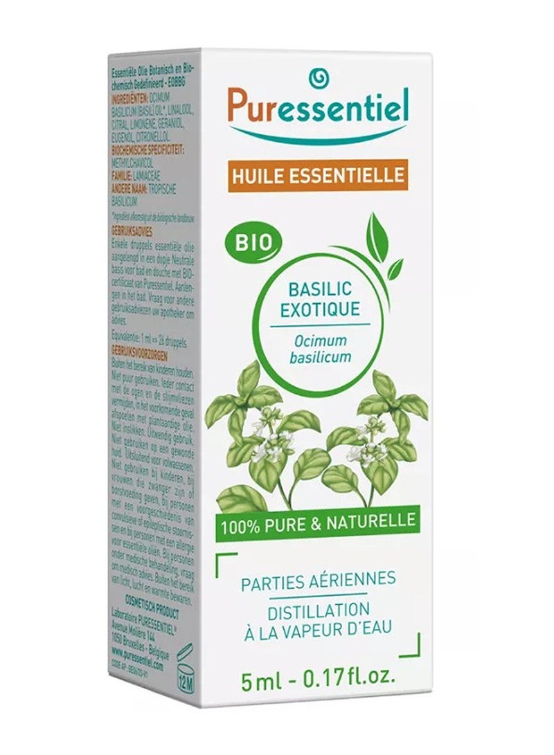 Puressentiel Bio Basil Essential Oil 5ml | 100% Pure & Natural | Aromatherapy & Stress Relief, 0.17 fl oz - Image 4