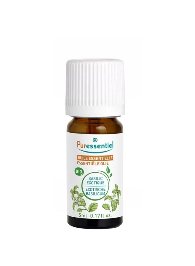 Puressentiel Bio Basil Essential Oil 5ml | 100% Pure & Natural | Aromatherapy & Stress Relief, 0.17 fl oz - Image 2
