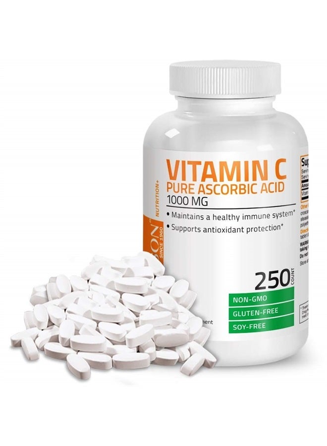 Bronson Vitamin C 1000 mg Premium Non-GMO Ascorbic Acid - Maintains Healthy Immune System, Supports Antioxidant Protection - 250 Tablets - Image 2