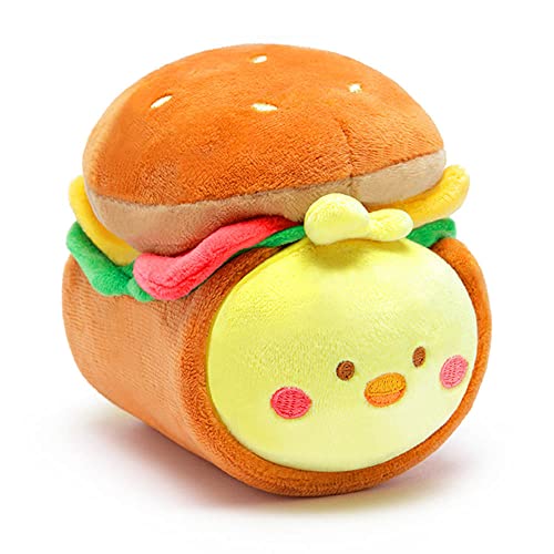 Anirollz Chickiroll Plush in Burger Outfitz Kawaii Stuffed Animal with Removable Costume Cute Squishy Plush Toy Gift for Girls Kids - Image 1