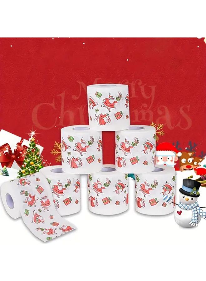 Christmas Santa Claus Print Toilet Paper Rolls 2 Rolls Holiday Bathroom Decor - Image 4