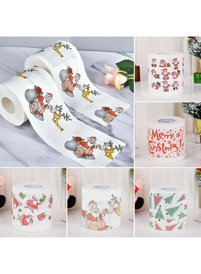 Christmas Santa Claus Print Toilet Paper Rolls 2 Rolls Holiday Bathroom Decor - Image 1