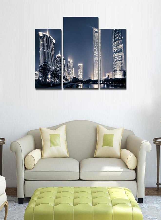 Go Hooked MDF Wall Painting/Hanging Art/Decor (28 cm x 9 cm x 28 cm, 3 Frames, Mdf3X-14) - Image 2