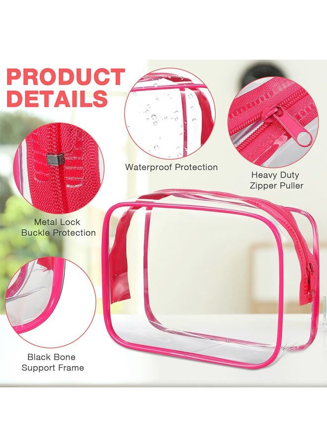 Reginary 16 Pack Clear Cosmetic Bag, Transparent Toiletry Bag Travel Pouch with Zipper Waterproof PVC Plastic Organizer Case for Women Men Traveling Vacation Organization Business Trip Home, 8 Colors - Image 3