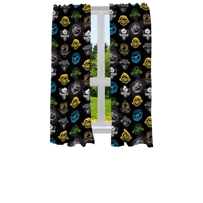 Franco Franco Kids Room Window Curtains Drapes Set 82 in x 63 in Jurassic World 