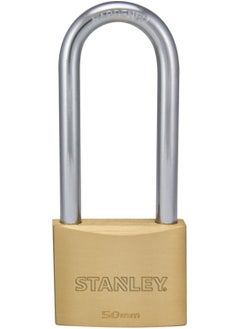 Stanley Stanley Padlock Brass 50mm long Shackle with 3 Keys  - Image 3