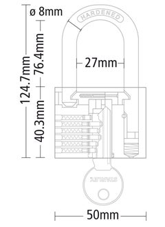 Stanley Stanley Padlock Brass 50mm long Shackle with 3 Keys  - Image 2
