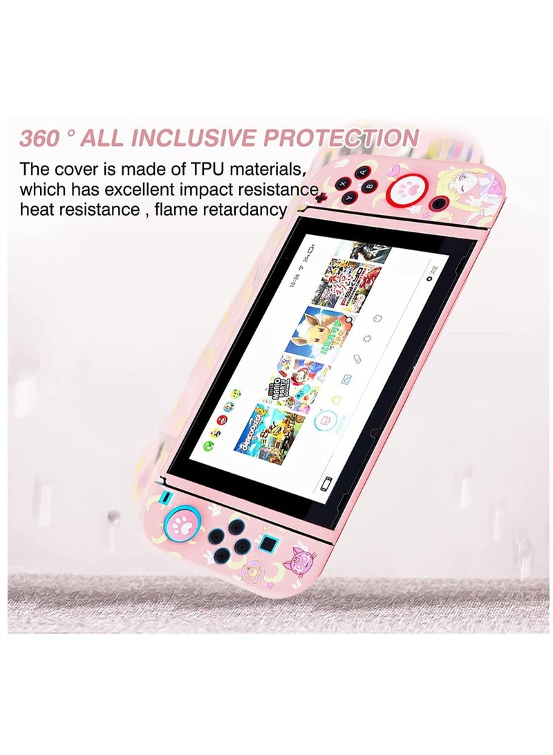 SYOSI Protective Case for Nintendo Switch Soft Slim Grip Cover Shell for Console and Joy-Con with Screen Protector, Thumb Grips, Anti-Scratch - Image 3