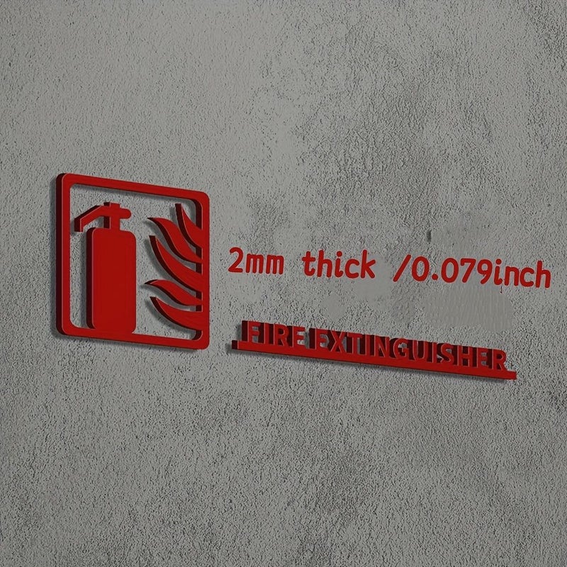 Self Adhesive Acrylic Golden Fire Extinguisher Sign 7.48x3.54 Inch Easy Peel And Stick Installation Suitable For Home Office Hotel Mall Public Spaces Indoor Outdoor Use - Image 1