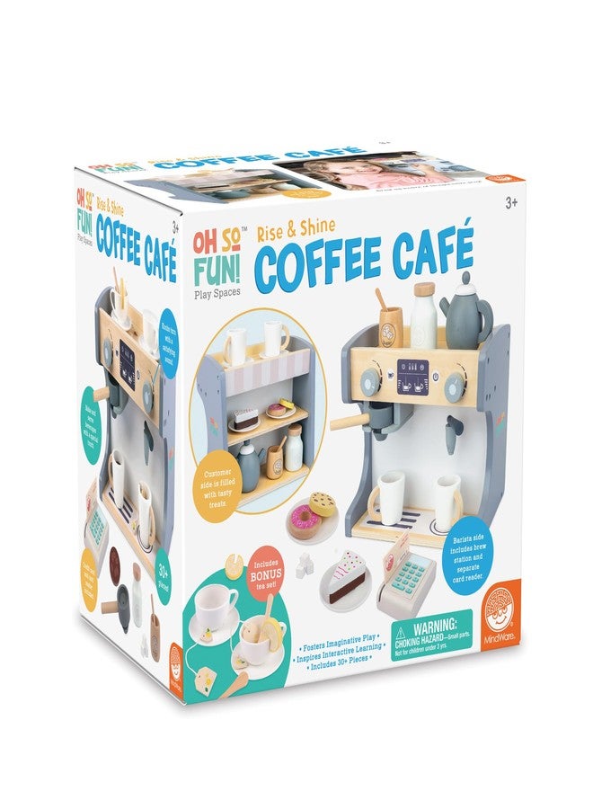 MindWare Oh So Fun! Rise & Shine Coffee Café and Kids Tea Set for 3 Year Olds and Up - Image 1