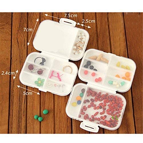 DAYISH 7 Day Weekly Tablet Medicine Storage Box with Compartments/Pill Dispenser Container Organizer Medicine Box Removable 8 Compartments (1 Pack, 8 Slots Box) - Image 3