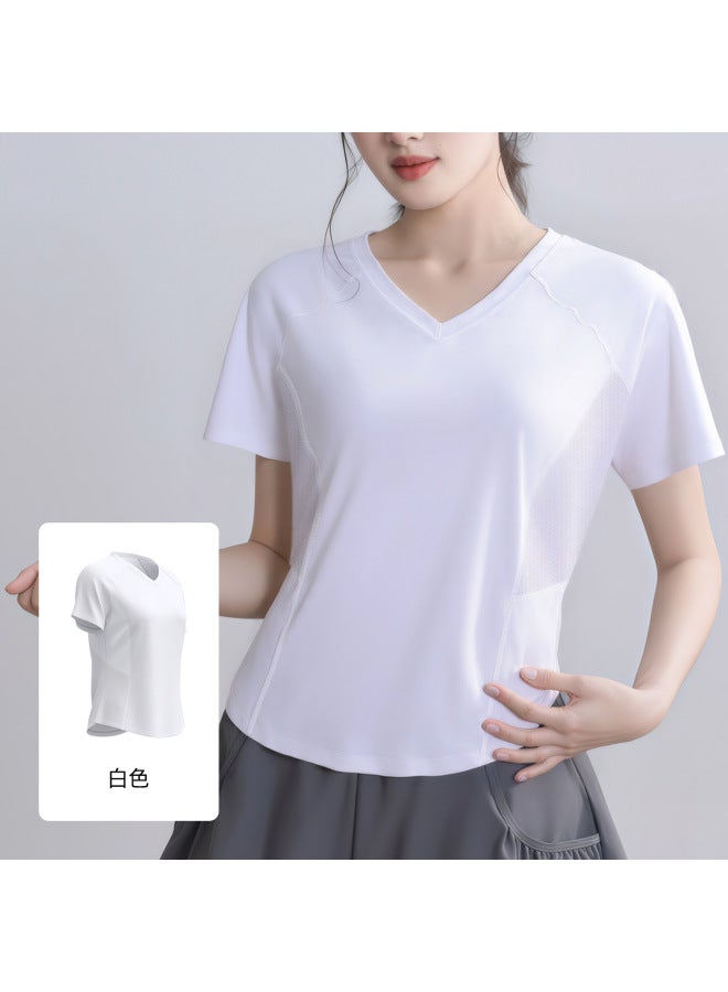 Summer New Style Mesh Back Design Fitness Short-sleeved Outdoor Running Sports Yoga Wear Short-sleeved