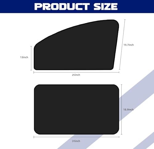 NTNEV Car Side Window Sun Shades Shades with Magnets Shade for Baby StrongLight Blocking UV Protection Privacy Covers Auto Accessories Doublesided Black - Image 3