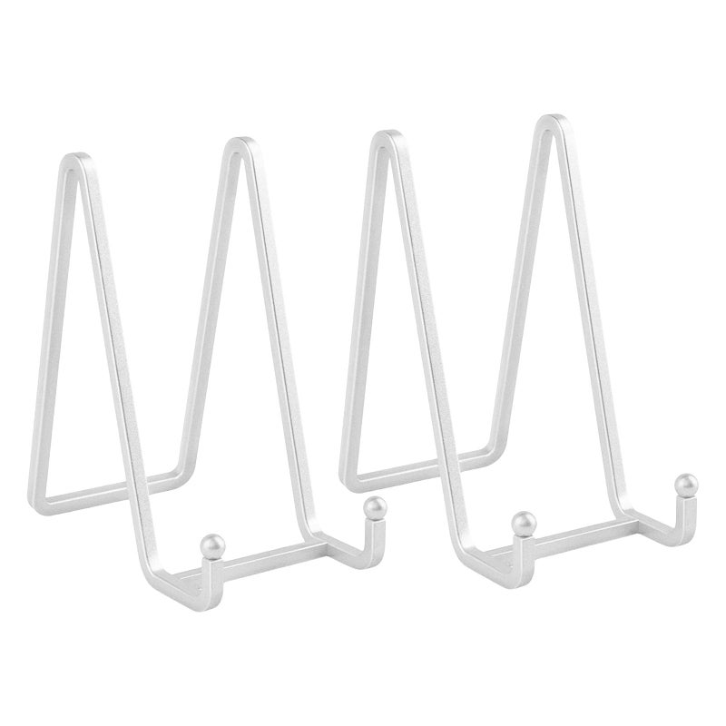 2Pcs Silver Iron Easel Display Stands Minimalist Decor Accessory 3 Inches - Image 2