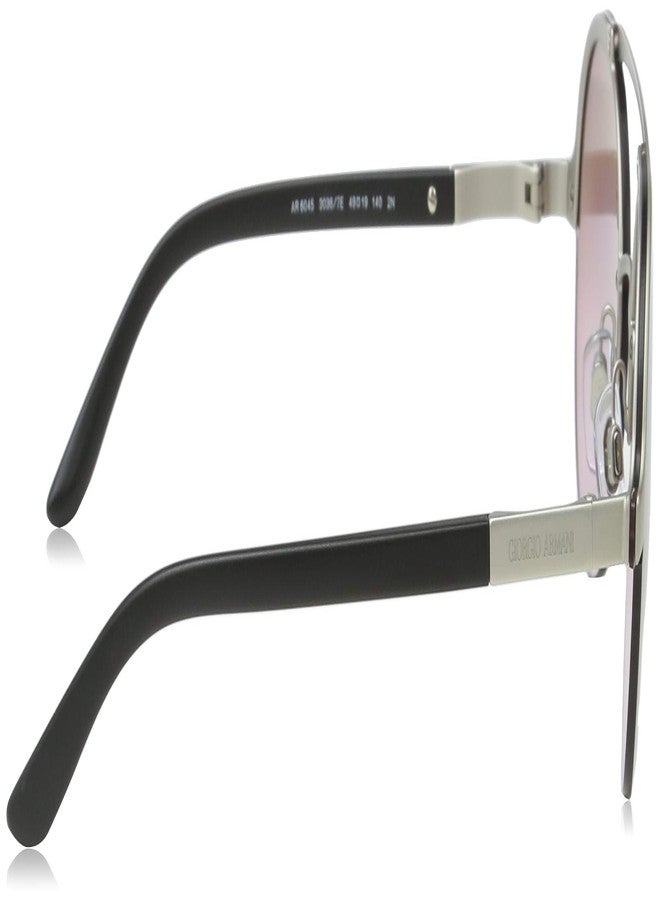 GIORGIO ARMANI نظارات شمسية نسائية أرماني 0AR6045 30367E 49، فضي غير لامع/وردي مرآة تدرج فضي غير لامع، فضي غير لامع/وردي مرآة تدرج فضي غير لامع، 49 - Image 3