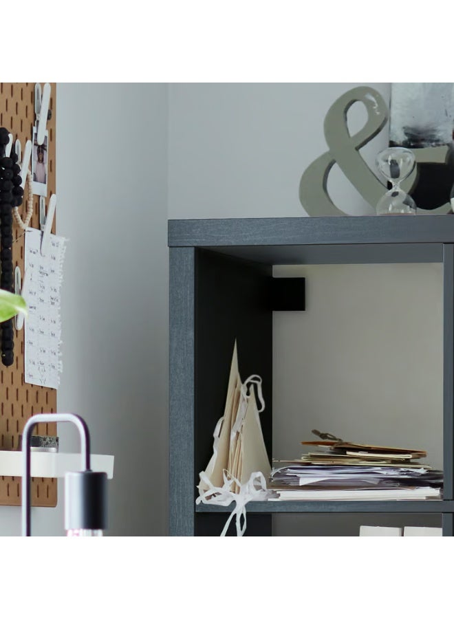IKEA (IKEA) وحدة رفوف مع إطار سفلي، أسود-بني/أسود، 77 × 94 سم - Image 4
