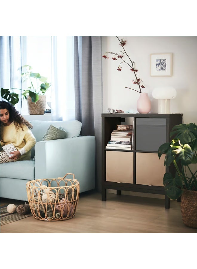 IKEA (IKEA) وحدة رفوف مع إطار سفلي، أسود-بني/أسود، 77 × 94 سم - Image 3