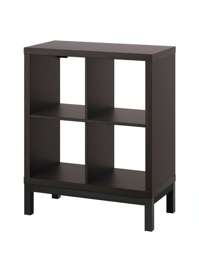 IKEA (IKEA) وحدة رفوف مع إطار سفلي، أسود-بني/أسود، 77 × 94 سم - Image 1