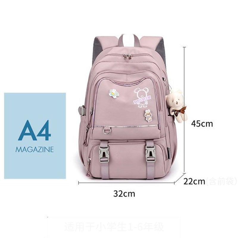 Teenager Women Bookbags Nylon Durable Backpack with Multiple Pockets - Simple Organized Design for Hiking Camping Vacation Travel Outdoor Activity - Image 5