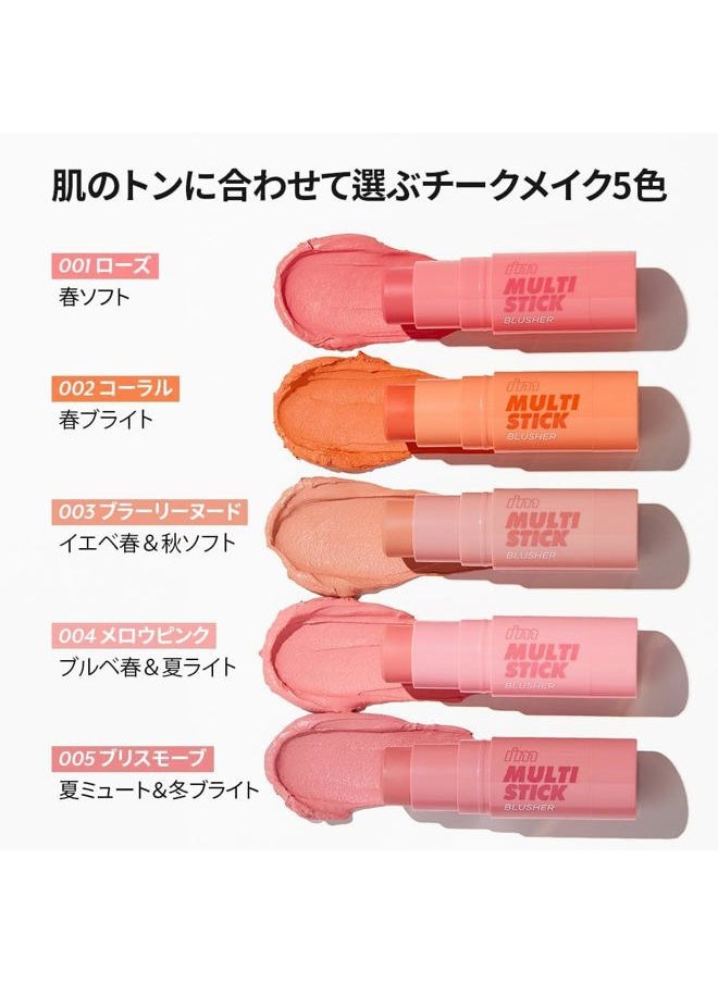 I'M MEME - Blusher - I'm Multi Stick 002 Coral | Easy Blendable Cream Blush for Natural Look, Multi Blush Stick for Cheek Tint, Face Contour Makeup, and Face Blush, Suitable for Beginners and All Ages - Image 1