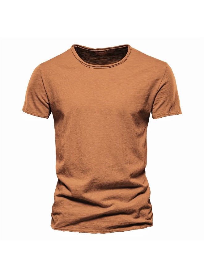 Men T-shirt Crew-neck Fashion Slim Fit Soild T-shirts Male Tops Tees Short Sleeve T Shirt For Men - Image 1