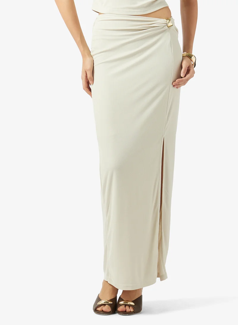 جس High Waist Side Slit Skirt