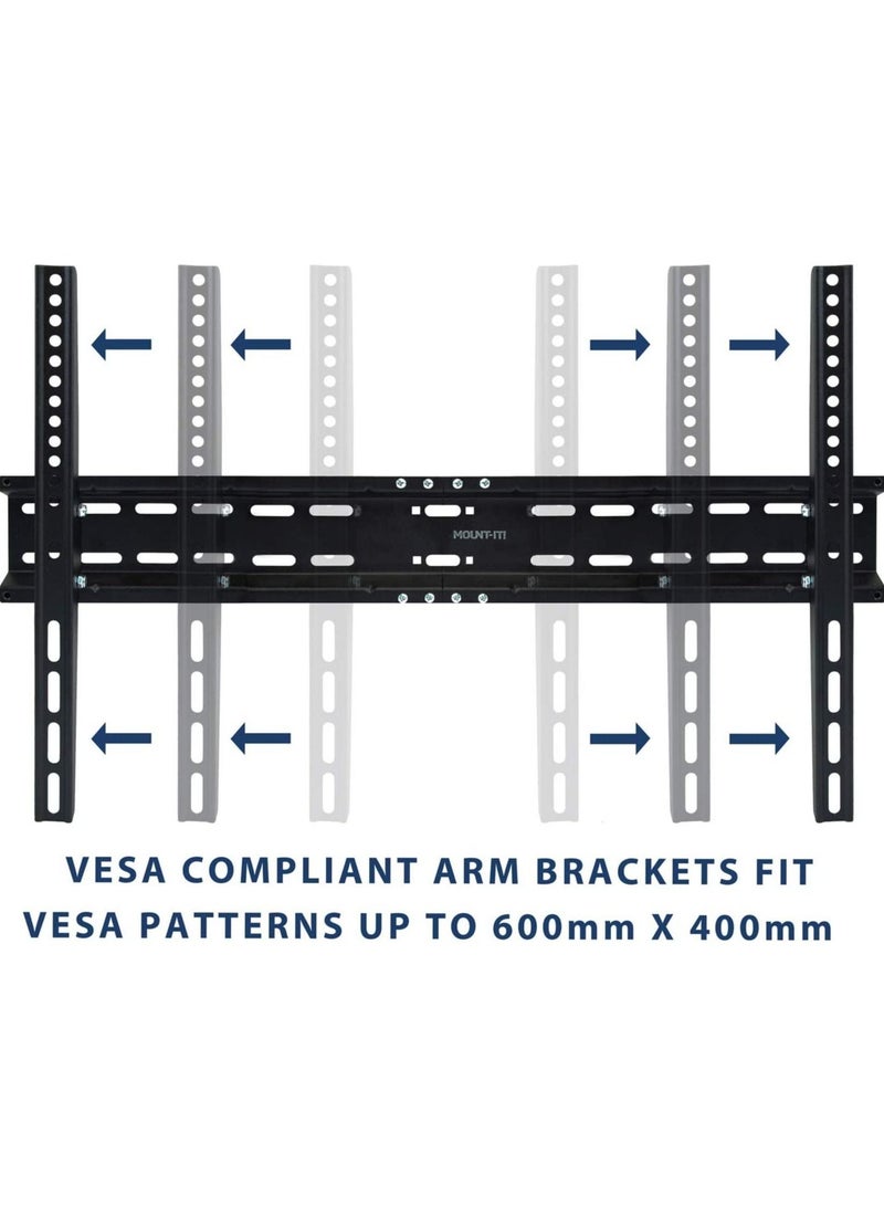 TV Wall Mount Bracket | Tilting 2" Low Profile Design Fits Large Flat Screen TVs 37 38 42 50 55 58 60 65 70 Inch | 15 Degrees Tilt Compatible up to 600x400mm - Image 5