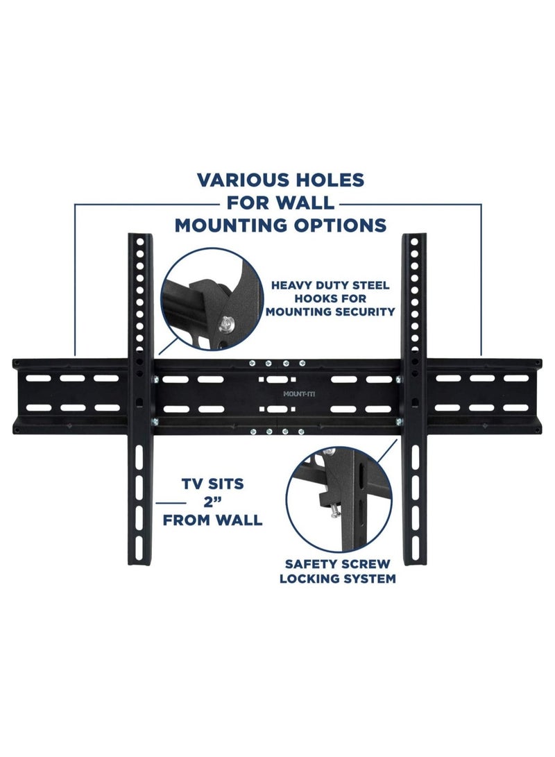 TV Wall Mount Bracket | Tilting 2" Low Profile Design Fits Large Flat Screen TVs 37 38 42 50 55 58 60 65 70 Inch | 15 Degrees Tilt Compatible up to 600x400mm - Image 4