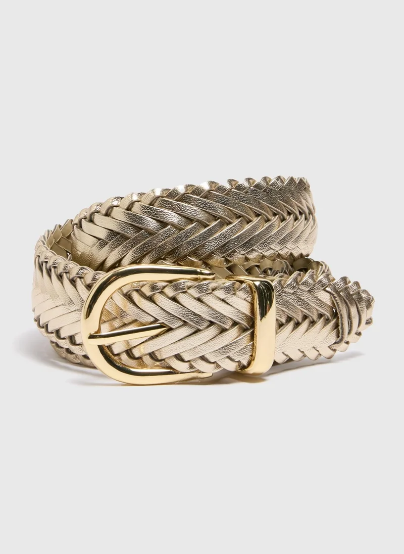 Matalan Gold Weave Belt
