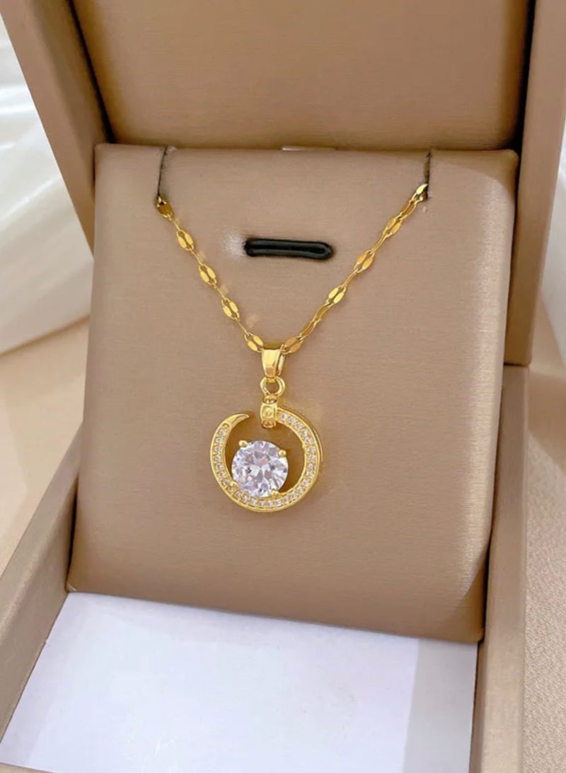 Elegance Trendy Stainless Steel Gold Plated Necklace For Women - Image 5