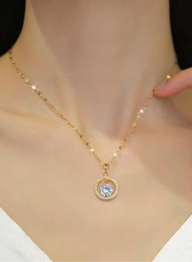 Elegance Trendy Stainless Steel Gold Plated Necklace For Women - Image 1